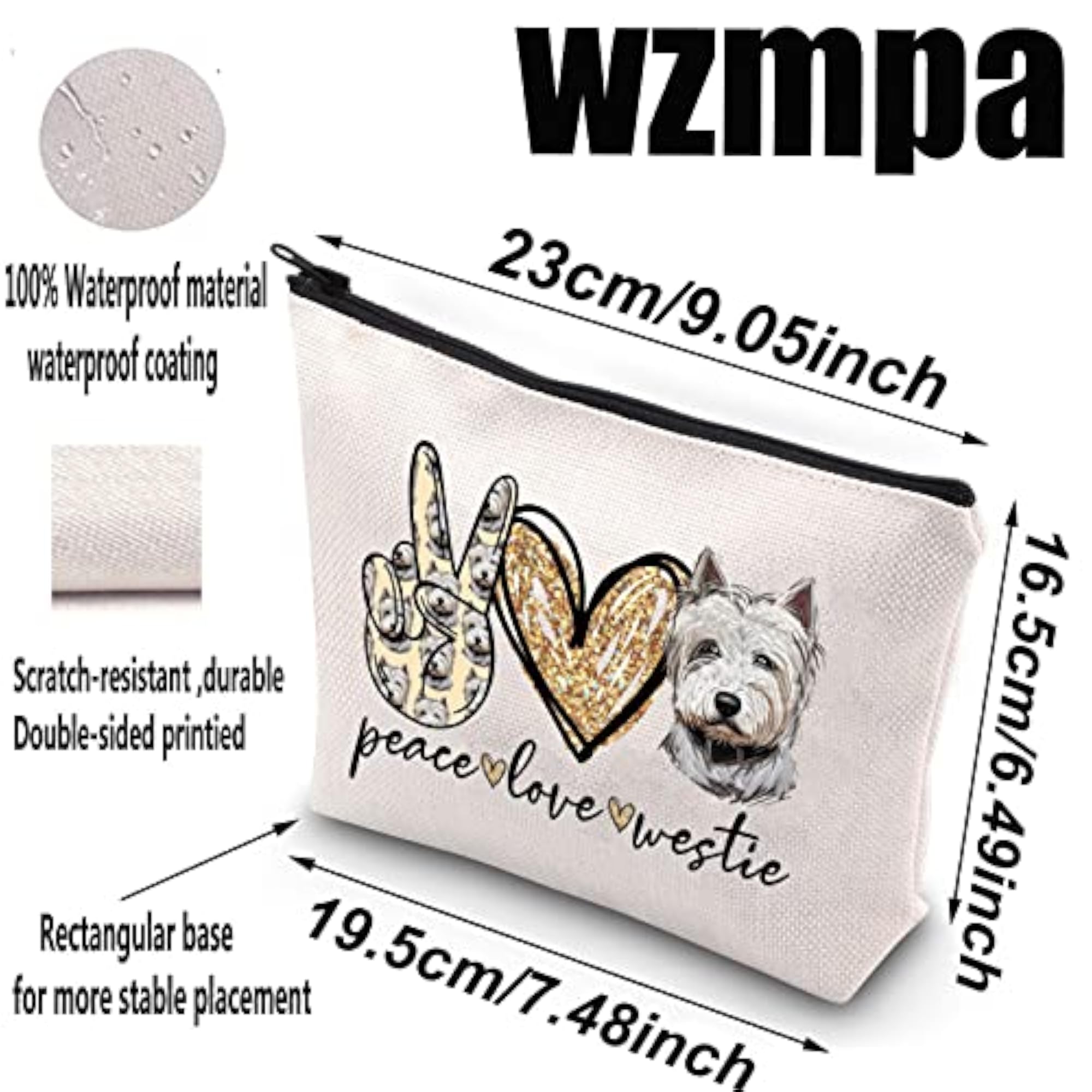 Westie Lover Makeup Bag, Cute Cosmetic Pouch